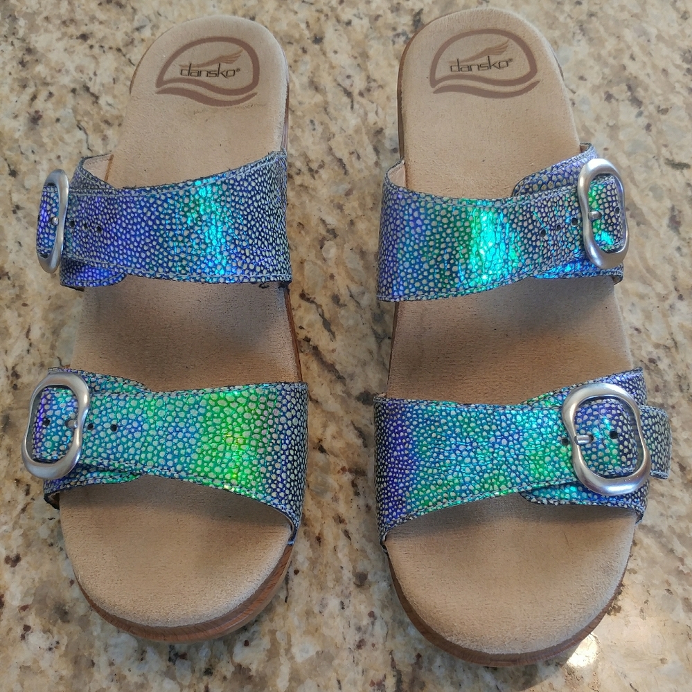 Dansko Sophie Iridescent Leather Sandals 38